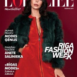 Cover of L`Officiel with Lili Rich, hair by Walter Stojash